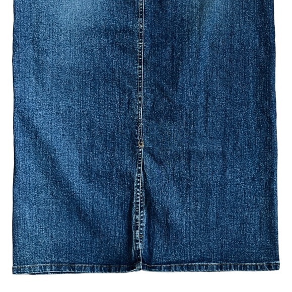 Hip Jeans Sz M VTG Denim Maxi Skirt Y2K Butterfly Rhinestone Embroidered - Picture 9 of 10